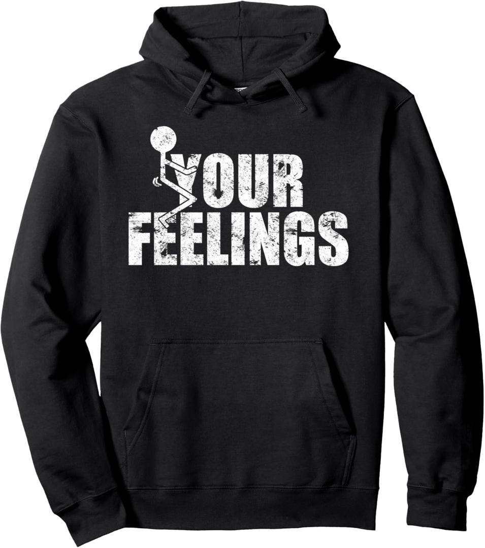 Fuck Your Feelings Grunge Vintage Pullover Hoodie, Medium