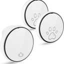 Comsmart Smart Wireless Dog Door Bell, Doggie Doorbell for Pet Potty Training Communication Go Outside Press Button with 38 Melodies 4 Volume Levels LED Flash (1 Receiver & 2 Transmitter), White