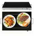 OLIXIS Electric Warming Tray 25" x 15", Full Glass-Top Food Warmer with Adjustable Temperature Control, Food Warming Mat for Buffet, Sabbath, Holiday Parties and Daily Dining, Black