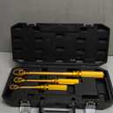 1/4 3/8 1/2 inch Drive Click Torque Wrench, 3Pcs Torque Wrench Set 20-240in.lb, 10-45ft.lb, 10-170ft.lb,72-Tooth Dual Range Scales with Quick Release Reversible Head for Car