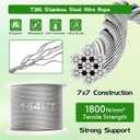 Wire Trellis for Climbing Plants Outdoor, 20 Set Wall Trellis Kit with 1/8" x 164ft Stainless Steel Cable, T316 Cylindrical Espalier System Cable Trellis Kit for Green Wall Fence DIY Projects