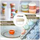 VITEVER [16 Pack] 4 oz Small Containers with Lids, Reusable Plastic Jars for Snack and Puree, Salad Dressing Container to Go, Deli Containers, Freezer Baby Food Containers, Dishwasher Safe, BPA Free