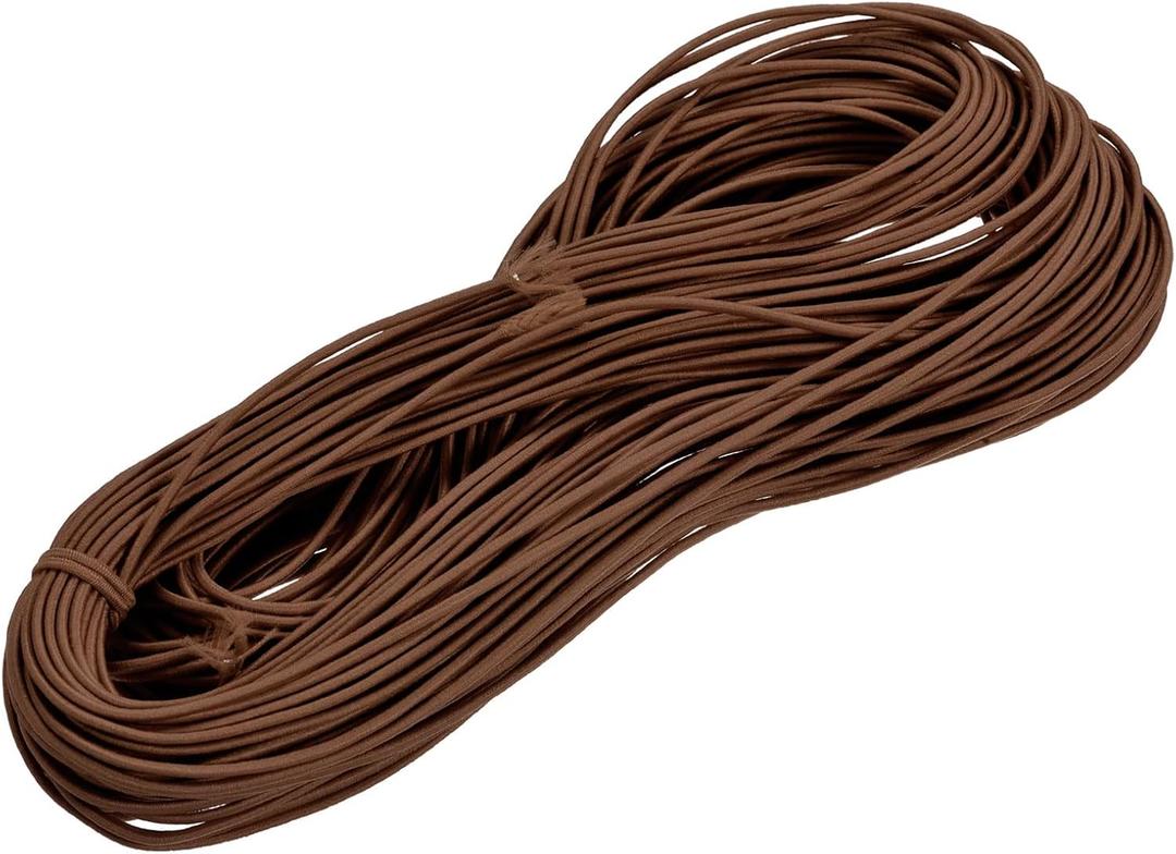 MECCANIXITY 49 Yards(45m) Elastic Cord Bracelets Stretchy String 2mm Brown for Jewelry, Bracelets, Necklaces, Beading, Sewing, Crafts