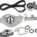 Timing Belt Kit with Water Pump (201 Teeth) FIT Dodge Charger Challenger Grand Caravan Chrysler 300 3.5L 4.0L V6, Replaces TBK1150WP (Interference Engine Platform) - 1 Full Set