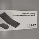 Foldable & Folding Wireless Keyboard Set Combo for iPad, Transparent Bluetooth Typepad & Mouse, Compatible with iOS, Windows, Android, Smartphones, Laptops, etc.