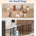 BFNN Metal Short Dog Gate, 16.5" High to Step-Over, Free Standing Foldable Pet Gate, Up to 72" Wide Puppy Fence for Stairs and Doorways, Indoor & Outdoor Use, No Drilling and No Assembly, Black