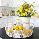 Giegxin 15 Pcs Artificial Lemon Decor 19 Inch Fake Lemons Branch Decoration Vivid Yellow Lime Branches 5 Head Faux Lime with Stem Decorations for Kitchen Table Vase Home Farmhouse Party