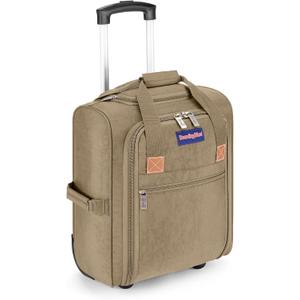 17x13x8 Inches JetBlue Airlines Rolling Personal Item Underseat Travel Bag - Suitable for Major Airlines including Spirit, Jetblue, Frontier, and American - Duffel Bag Design (Beige)