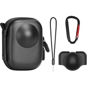 Carrying Case for DJI OSMO 360 Accessories with Lens Cap, Portable Compact Storage Bag with Wrist Strap PU Leather OSMO360 Protective Case