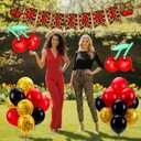 Outus Cheetah Cherry Birthday Decorations Cheetah Print Party Decorations Leopard Brithday Banner Cherry Foil Balloons Red and Black Leopard Print Balloons for Women Birthday Party Decor Supplies