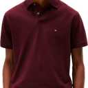 Tommy Hilfiger Mens Short Sleeve Polo Shirts in Classic Fit with Stretch and Organic Pique Cotton (XX-Large, Deep Burgundy)