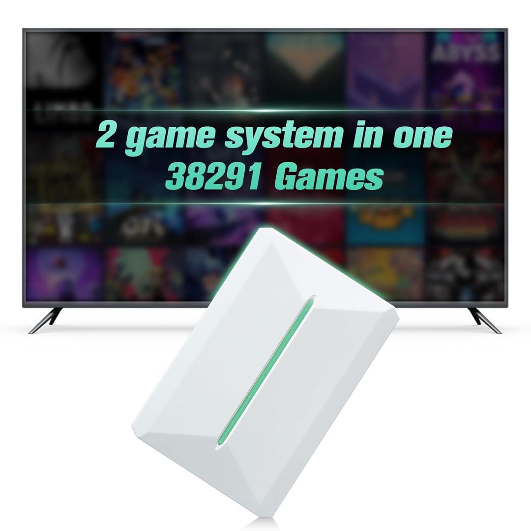 Retro Game Console Hdd 500GB, Plug and Play Video Game Console with Built in 38291 Game, Emulator Console Compatible with 50 Game Emulators, Playnite&Retrobat 2 Game Syatem in 1, Portable Game hdd