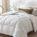 DOWNCOOL Comforters, Duvet Insert,White All Season, Lightweight Quilt, Down Alternative Hotel Comforter with Corner Tabs (White, Queen 88x92 Inches)