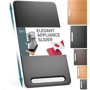 Ibyx Elegant Sliding Tray for Your Coffee Maker & Heavy Kitchen Appliances - Sturdy, Slides Easily from Under The Cabinet (Black, 7.5W x 14.5D)