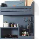 Key Holder for Wall, Wall Mounted Mail Organizer with 6 Metal Key Hooks, Key Racks for Home Entryway Decor, Luxury Gray