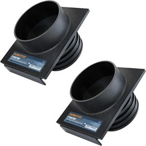 POWERTEC 70287-P2 4" Single Left-Handed Threaded Blast Gate Connecting to 4" O.D. Port, 2 PK