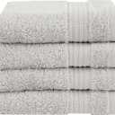 Cotton Paradise 100% Cotton Turkish Towel Set, Soft Absorbent Quick Dry, 4 Piece Washcloth Set, Silver Grey