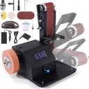 Mini Belt Sander for DIY, 4-in-1 Bench Grinder Kit 90 Adjustable Electric Belt Sander 10000 RPM Continuously Variable Speed Spindle Sander for Woodworking Metalworking