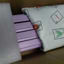 Mahjong Racks with Pushers, Purple Wooden American Mahjong Tile Pushers and Racks Set of 4, with White Printed Mahjong Racks Drawstring Bag, Mahjong Accessories (19.68 Inches), 19.68" L x 2.55" W x 1.06" H