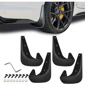 4PCS Car Mud Flaps, Mud Guard, No Drilling Mudguards Fenders with Hardware Kits, Automotive Exterior Accessories Fender Front and Rear Side Splash Guards Universal for Most Cars Trucks SUVs