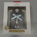 Hallmark Baby's First Christmas Silver Baby Rattle with Blue Ribbon 2023 Christmas Ornament, Premium Metal