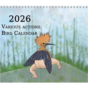 2026 Wall Calendar - Birds Wall Calendar 2026, 9.8" X 14.5"(Open), Funny Calendar 2026 Christmas Gag Gifts, Perfect White Elephant Gifts