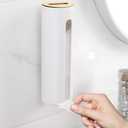 Cotton Pad Holder, Wall Mounted Cotton Rounds Holder Dispenser Face Pad Holder Makeup Organizers Containers for Bathroom (White)