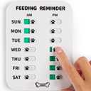 YAUYIK Dog Feeding Reminder, Magnetic Reminder Sticker, AM/PM Daily Indication Chart Feed Your Pets, Fridge Magnets and Double Sided Tape, Helps You to Track Pet Feeding & Medication (White)