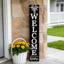 Vertical Wood Welcome Sign 47.2x7.8 Inch Farmhouse Rustic Decor for Front Porch, Outdoor Indoor Tall Standing Front Door Wall Decoration