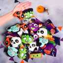 QINGQIU 24 Pack Halloween Mini Plush Toys Keychain Decorations Hanging Plush Ornaments for Kids Boys Girls Halloween Party Favors Halloween Treat Bags Gifts