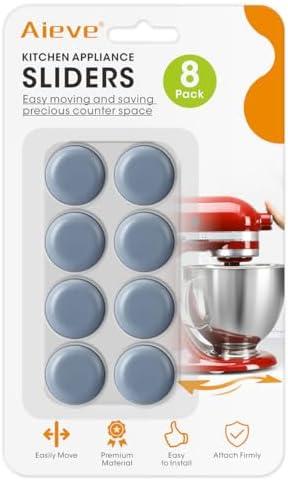 Aieve Appliance Sliders, 8 Pcs Small Appliance Slider for Countertop, Self Adhesive Home Finds Caster Wheels Rollers, Kitchen Must Have Gadgets for Stand Mixers, Coffee Makers, Air Fryers