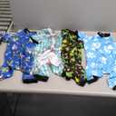 PET SHOW 4 Pack Small Dog Pajamas Summer Clothes for Doggies Boy Dinosaur Shark Soft Stretchy PJs Plaid Jumpsuit Puppy Cats Kittens Paw Onesies Outfits with Sleeve Pets Breathable Costume, XS