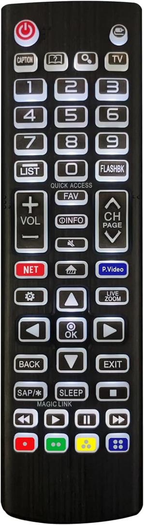 Replacement Backlit Remote Control for LG Smart TV, for LG LCD LED HD UHD OLED QNED NanoCell 4K 8K Series TVs (All Buttons Lighting Up)