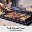 Utheer 25" x 16" Pre-Seasoned Nonstick Cast Iron Griddle for Gas & Charcoal Grills Universal Flat Top with Grease Groove, Reinforced Ridges & High Sidewalls, Great for Parties, Camping & Tailgating