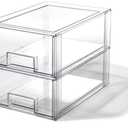 BINO | Stackable Storage Drawers, Large - 2 Pack, Clear | THE CRATE COLLECTION | Storage Bins With Drawers | Bathroom Organizers | Under Sink Organizer | Vanity Cabinet Home Organization