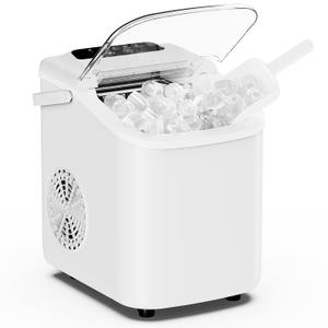 DUMOS Ice Makers Countertop Ice Machine with Portable Handle Compact Size