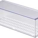 Large Transparent Flatware Tray Kitchen Drawer Organizer With Lid and Drainer - Plastic Kitchen Cutlery Tray and Utensil Storage Container with Cover - Dust-proof Dinnerware Holder