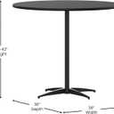Flash Furniture Lars Black 36'' Round Wood Cocktail Table with 30'' and 42'' Columns