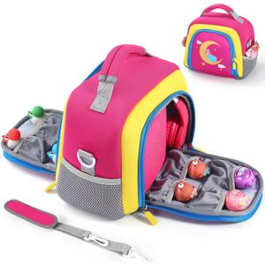 Seracle Portable Travel Organizer Carrying Case Compatible with Toniebox Audio Player, Tonies Figures, Headphones and Charging Station, Storage Carrier Bag for Toniebox Starter Kit (Red)