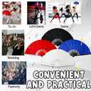 Boots on The Ground Fan,13inch Large Rave Fan PoppingFan Clacking Fans for Line Dancing,Line Dance Popping Fans,HandFans for Women Foldable,Portable for Outdoor,Wedding,Party,Decoration(White)