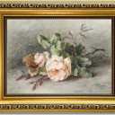 YD&YZY Gold Framed Vintage Wall Art Canvas Still Life Flower Pink Roses Farmhouse Print Art Retro Floral Wall Decor Rustic Cottagecor Painting Picture Print for Dining Room Bedroom 8x10 inch Small Framed