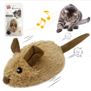 Gigwi Interactive Cat Toy Mouse, Moving Automatic Cat Toys Mice Electronic with Furry Tail, Automatic Squeaky Cat Toys for Kitten Indoor/Outdoor Exercise (Brown-Ear) 