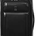 Travelpro Platinum Elite Softside Expandable Carry on Luggage, 8 Wheel Spinner Suitcase, USB Port, Suiter, Men and Women, Shadow Black, Carry On 21-Inch
