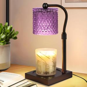 Candle Warmer Lamp with Timer Dimmer Adjustable Height, White Elephant Gifts for Women, House Warming New Home Decor Gifts for Mom, Electric Wax Warmer for Jar Candles, Purple