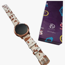 DSAAplus Furry Cow Leather Band For Samsung Galaxy Watch 6 5 40mm 44mm/ Galaxy Watch 5 Pro 45mm Band Galaxy Watch 4 40mm 44mm/ Active 2 40mm 44mm Bands 20mm Watch Strap