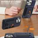 Detachable Card Holder for iPhone 16 Pro Max Case Leather with Stand, fits for MagSafe, Adjustable Kickstand Wallet,Magnetic Leather Case with Screen Protector(Navy, IP16 Pro Max-6.9inch)