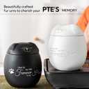 Cynlsum Pet Memorial Ceramic Jar for Dog & Cat Fur Personalized Loss of Dog Remembrance Memory Urn for Ashes, Forever in Our Hearts Sympathy Gift Keepsake Box White