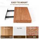 18 Inch Floating Shelves, Solid Wood Wall Shelves, 8 Inch Deep Floating Shelf for Bathroom, Bedroom, Living Room, Kitchen, Home Decor & Storage, Heavy-Duty Wooden Shelf Wall-Mounted, Set of 2