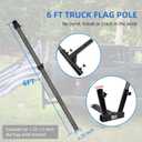 HIBLE Truck Flag Pole 6 Foot Carbon Fiber Flag Pole for Car, Truck Bed, Jeep, Vehicle, Pickup, High Wind Flagpole With Rubber Protective Sleeve (1 1/4 Inch, Fit 1.3-1.5 Inch Mount)