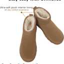 Women's Genuine Suede Winter Mini Boots Water Resistant Snow Booties with Cozy Faux Fur Lining Anti-Slip Memory Foam Insole Lightweight Pull On Ankle Boots Outdoor, Size 8.5 (Beige)